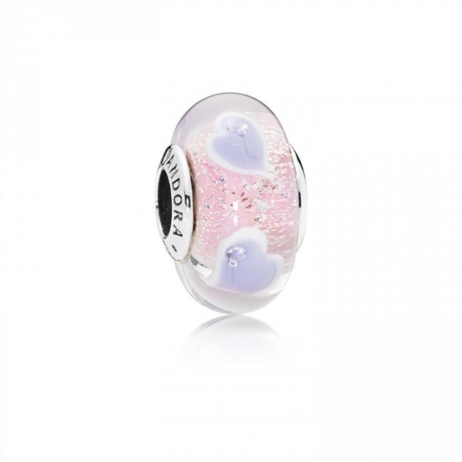 Pandora Jewelry Plentiful Hearts Murano Glass Charm 796599CZ