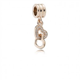 Pandora Jewelry Interlocking Love Dangle Charm-Rose & CZ 781242CZ