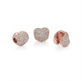 Pandora Jewelry Pave Open My Heart Clip-Pandora Jewelry Rose & Clear CZ 781427CZ
