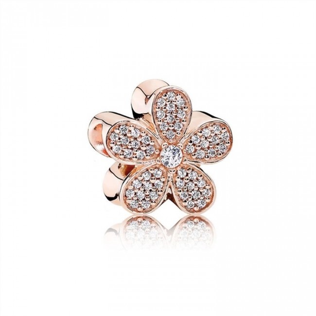 Pandora Jewelry Dazzling Daisy Charm-Rose & Clear CZ 781480CZ