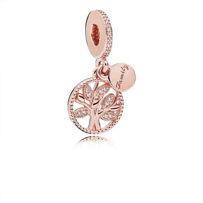 Pandora Jewelry Family Heritage Dangle Charm-Pandora Jewelry Rose & Clear CZ 781728CZ