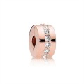 Pandora Jewelry Shining Path Clip-Rose & Clear CZ 781972CZ