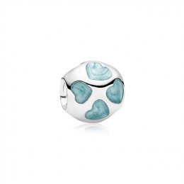 Pandora Jewelry Blue Hearts Enamel & Silver Charm-Pandora Jewelry 790543EN18