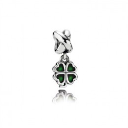 Pandora Jewelry Four-Leaf Clover Dangle Charm-Green Enamel 790572EN25