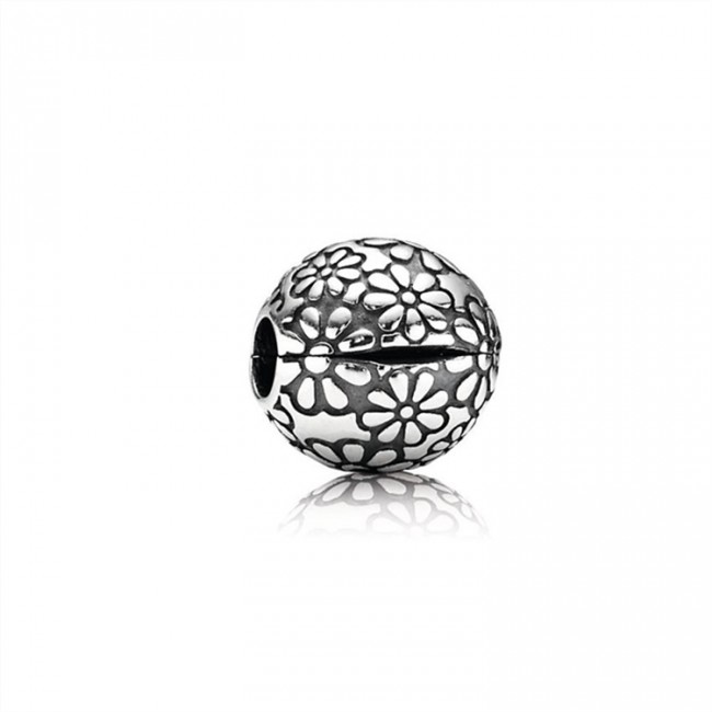 Pandora Jewelry Daisy Silver Clip Charm-Pandora Jewelry 791013