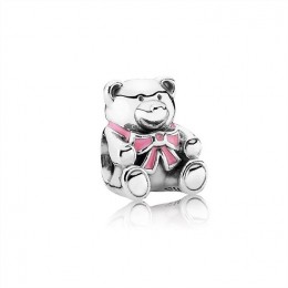 Pandora Jewelry It's A Girl Teddy Bear Charm-Pink Enamel 791124EN24