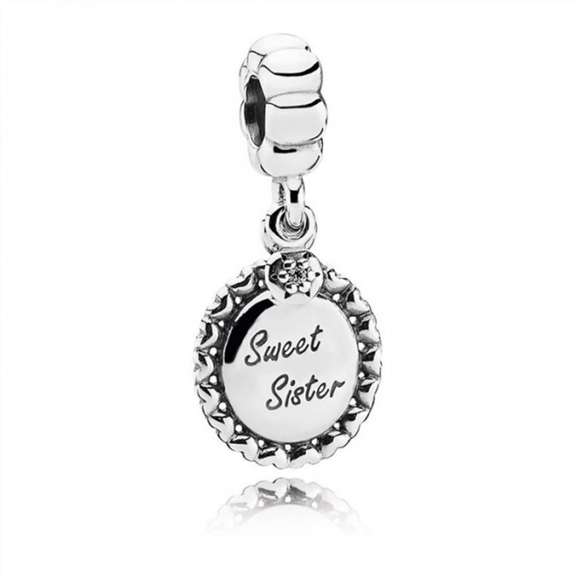 Pandora Jewelry Sweet Sister Dangle Charm-Clear CZ 791126CZ