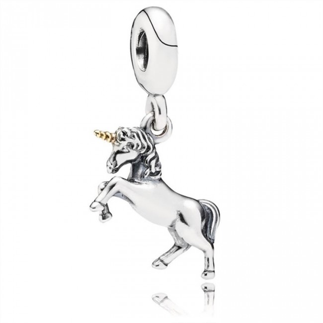 Pandora Jewelry Unicorn Silver and Gold Hanging Charm-791200