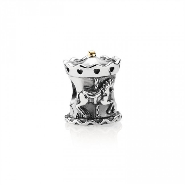 Pandora Jewelry Carousel Silver and Gold Charm-791236