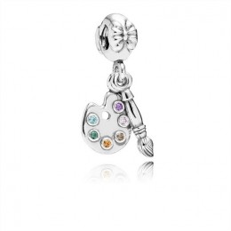 Pandora Jewelry Artist's Palette Dangle Charm-Multi-Colored CZ 791268CZMX
