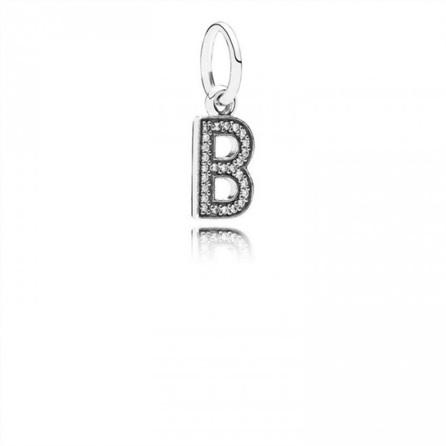 Pandora Jewelry Letter B Dangle Charm-Clear CZ 791314CZ