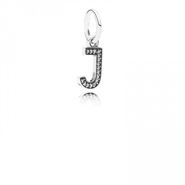 Pandora Jewelry Letter J Dangle Charm-Clear CZ 791322CZ