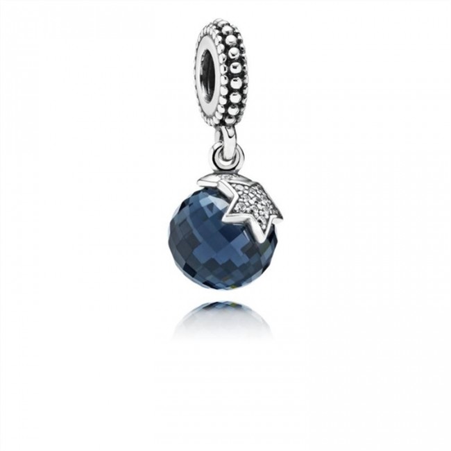 Pandora Jewelry Light of the Moon Blue Zirconia Hanging Charm-791392NBC