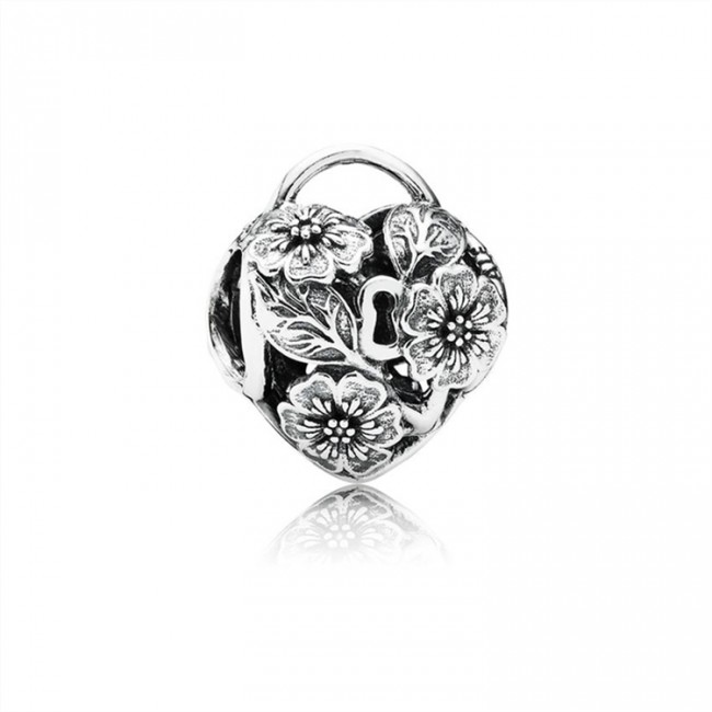 Pandora Jewelry Floral Heart Padlock Charm 791397
