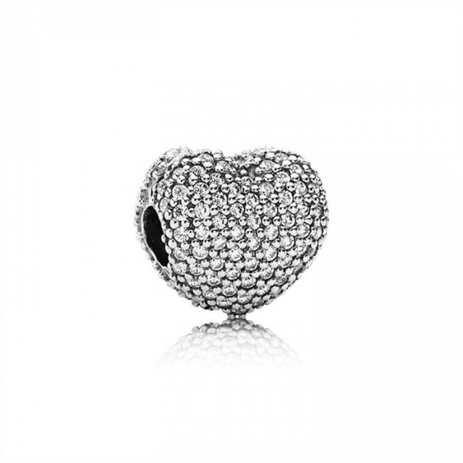 Pandora Jewelry Heart pave silver clip with cubic zirconia 791427CZ