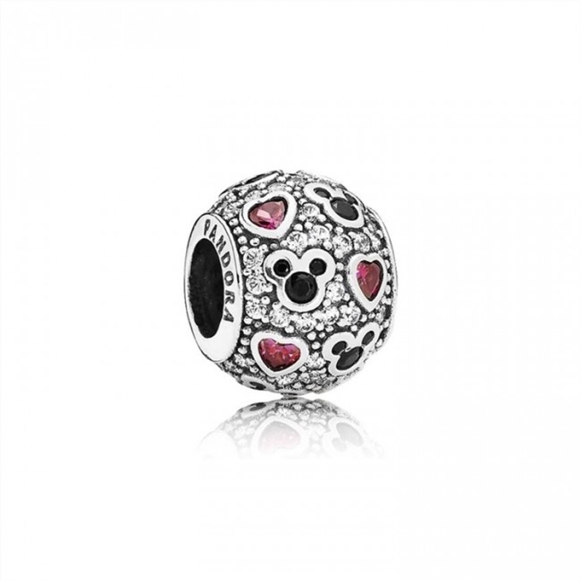 Pandora Jewelry Disney-Sparkling Mickey & Hearts Charm-Clear CZ 791457CZ