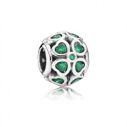 Pandora Jewelry Green Lucky Clover-Dark Green CZ 791496CZN