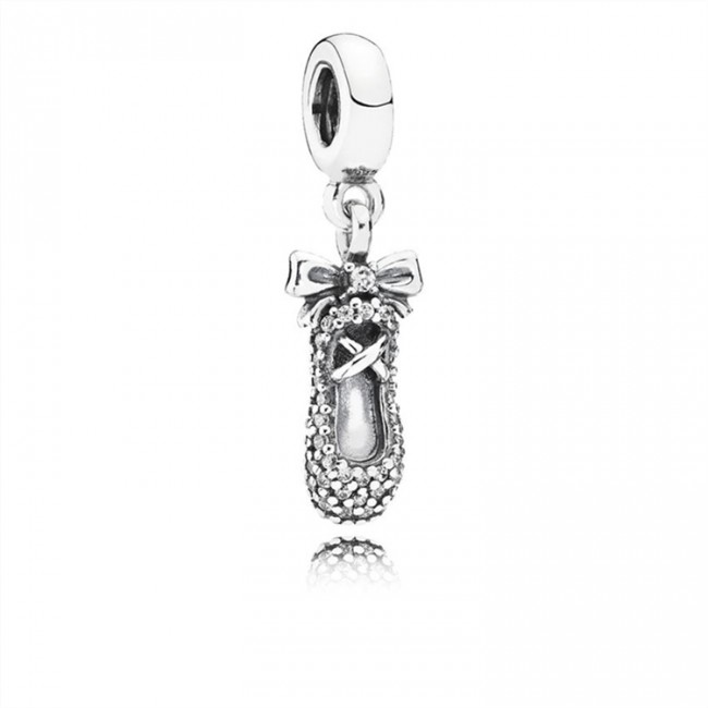 Pandora Jewelry Ballet Slipper Dangle Charm-Clear CZ 791506CZ