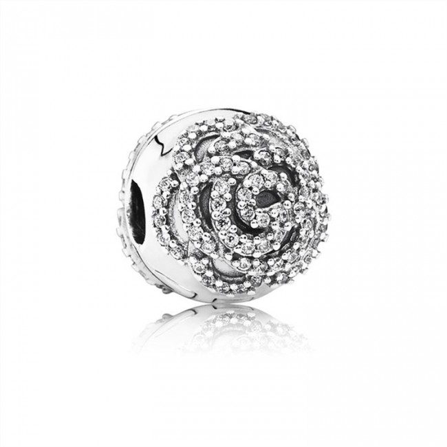 Pandora Jewelry Shimmering Rose Clip-Clear CZ 791529CZ