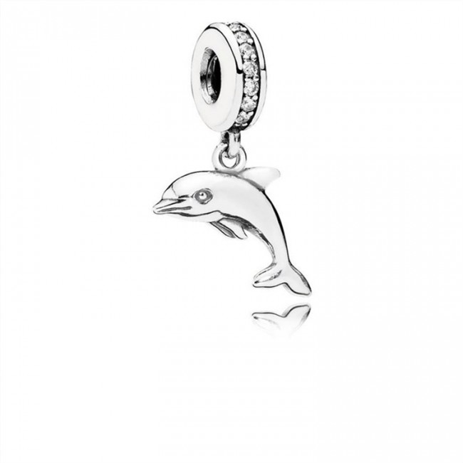 Pandora Jewelry Playful Dolphin Dangle Charm-Clear CZ 791541CZ