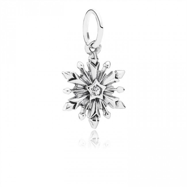 Pandora Jewelry Disney-Frozen Snowflake Dangle Charm-Clear CZ 791564CZ