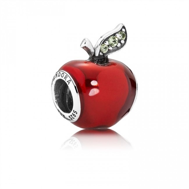 Pandora Jewelry Disney-Snow White's Apple Charm-Red Enamel & Light Green CZ