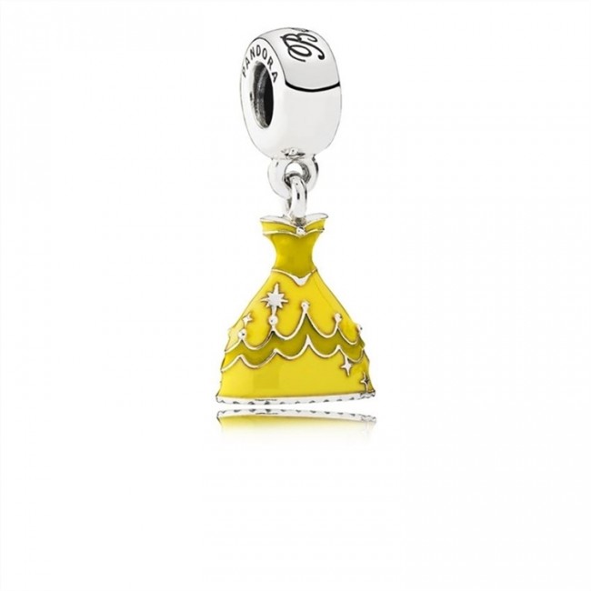 Pandora Jewelry Disney-Belle's Dress Dangle Charm-Mixed Enamel 791576ENMX