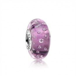 Pandora Jewelry Purple Effervescence Charm-Murano Glass & Clear CZ 791616CZ