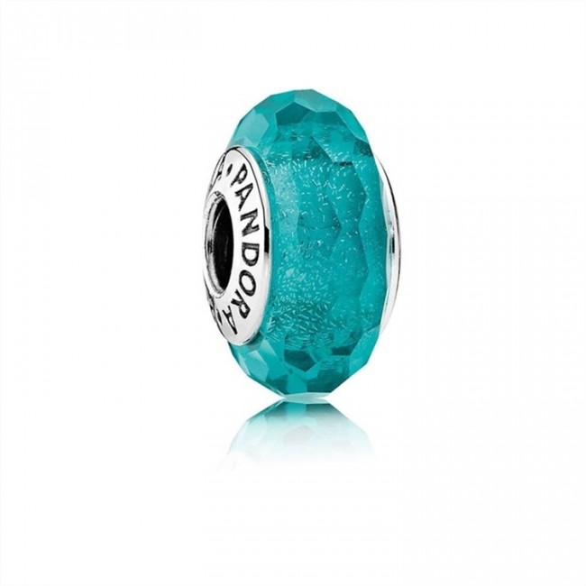 Pandora Jewelry Teal Shimmer Charm-Murano Glass 791655