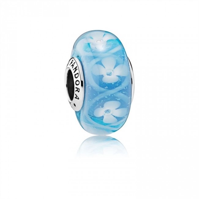 Pandora Jewelry Blue Bloom Murano Glass Charm 791666