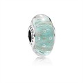 Pandora Jewelry Mint Glitter Charm-Murano Glass 791669