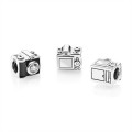 Pandora Jewelry Sentimental Snapshots Charm-Clear CZ & Black Enamel 791709CZ