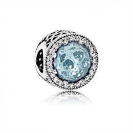 Pandora Jewelry Radiant Hearts Charm-Glacier-Blue Crystals & Clear CZ 791725NGL