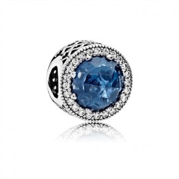 Pandora Jewelry Radiant Hearts Charm-Moonlight Blue Crystal & Clear CZ 791725NMB