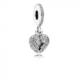 Pandora Jewelry Angel Wings Dangle Charm-Clear CZ & Pink Enamel 791737CZ
