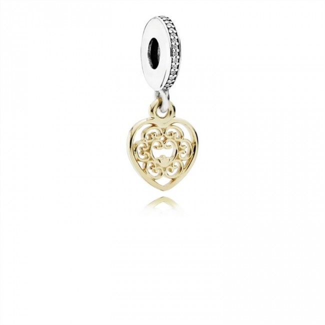 Pandora Jewelry Magnificent Heart Dangle Charm-Clear CZ 791742CZ