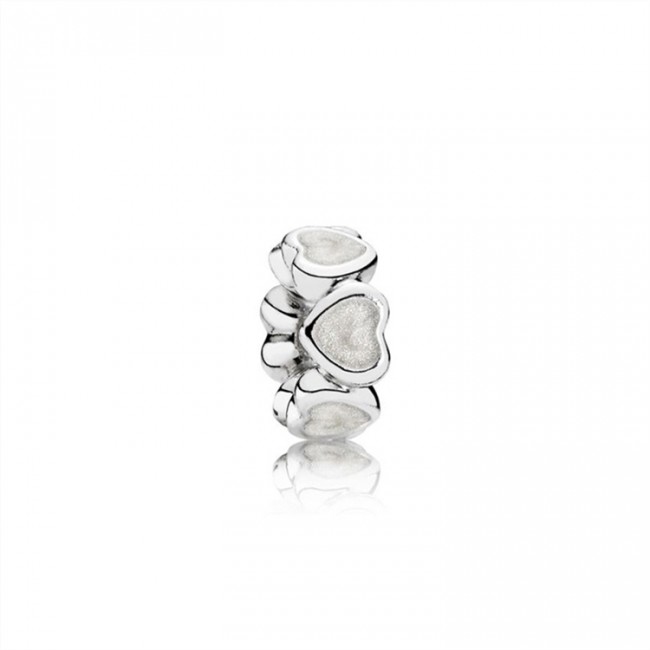 Pandora Jewelry Heart silver spacer with silver enamel 791775EN23