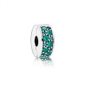 Pandora Jewelry Mosaic Shining Elegance Clip-Multi-Colored Crystals & Teal CZ