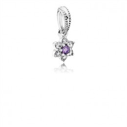 Pandora Jewelry Forget Me Not Dangle Charm-Purple & Clear CZ 791833ACZ