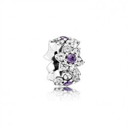 Pandora Jewelry Forget Me Not Spacer-Purple & Clear CZ 791834ACZ