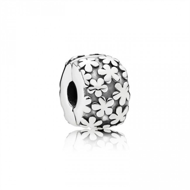 Pandora Jewelry Flower Burst Silver Clip Charm-Pandora Jewelry 790533