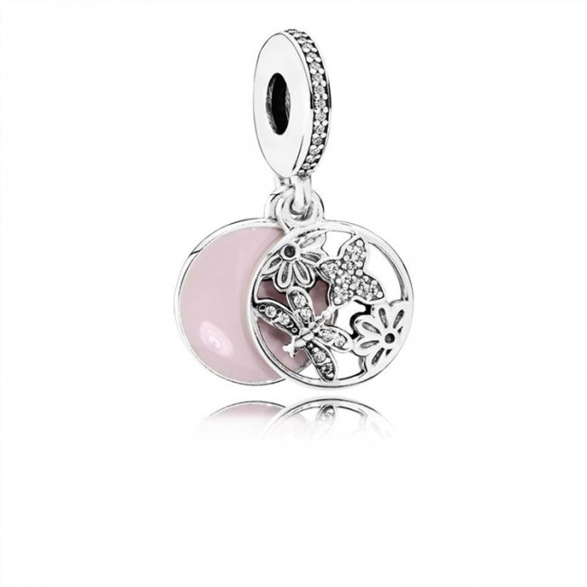 Pandora Jewelry Springtime Dangle Charm-Soft Pink Enamel & Clear CZ 791843EN40
