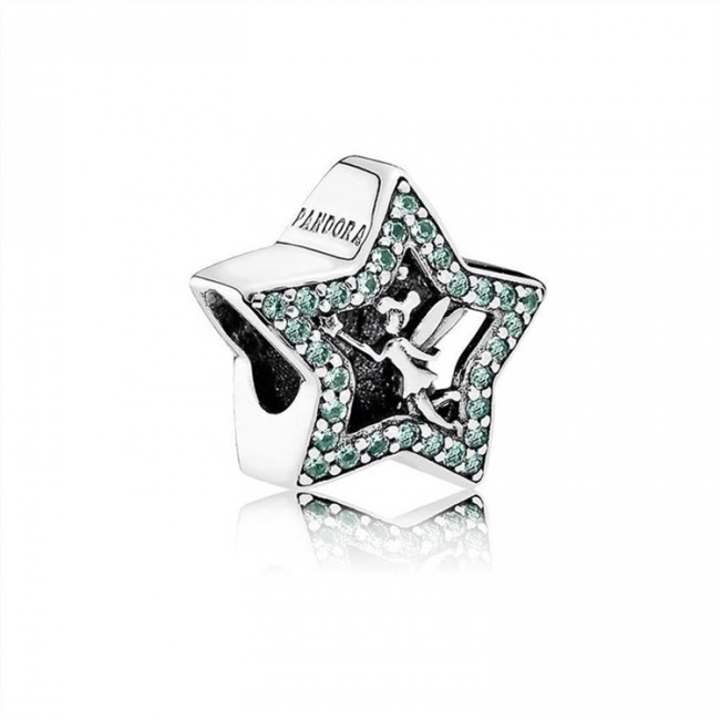 Pandora Jewelry Disney-Tinker Bell Star Charm-Green CZ 791920NPG