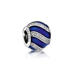 Pandora Jewelry Adornment Charm-Transparent Royal-Blue Enamel & Clear CZ