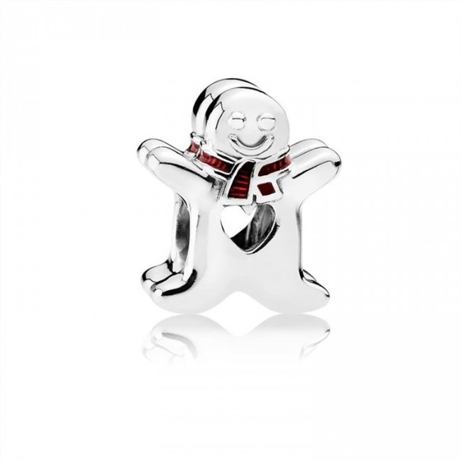 Pandora Jewelry Sweet Gingerbread Man Charm-Translucent Red Enamel 792002EN07