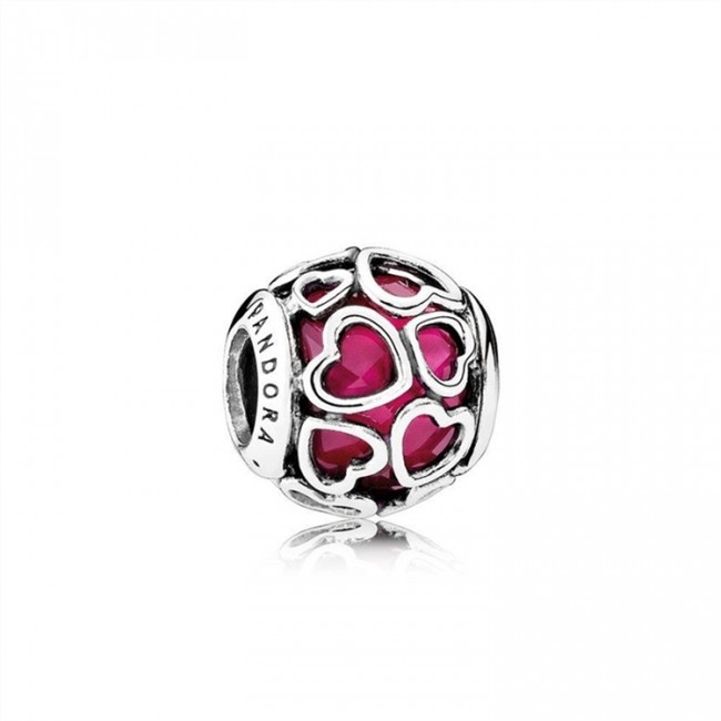 Pandora Jewelry Cerise Encased in Love Charm-Cerise Crystal 792036NCC