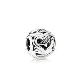 Pandora Jewelry Ribbons of Love Charm-Clear CZ 792046CZ