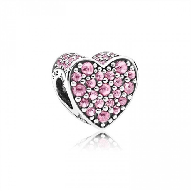 Pandora Jewelry Pink Dazzling Heart Charm-Pink CZ 792069PCZ