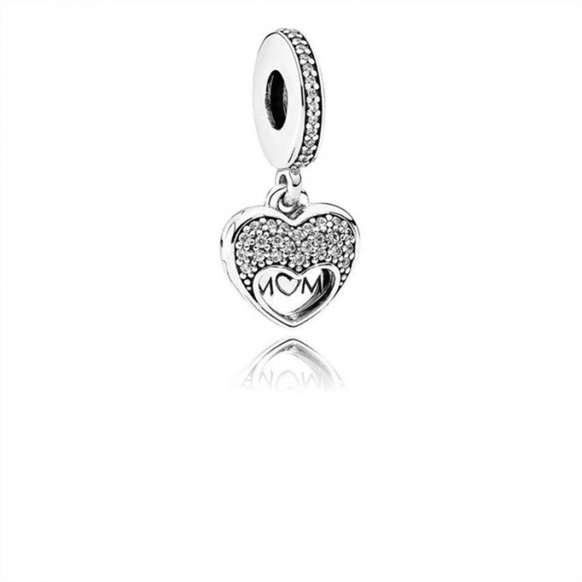 Pandora Jewelry I Love My Mom Dangle Charm-Clear CZ 792071CZ