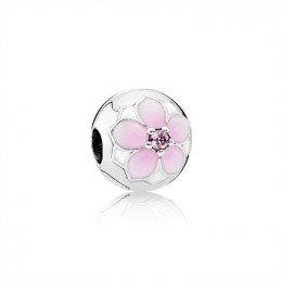 Pandora Jewelry Magnolia Bloom Clip-Pale Cerise Enamel & Pink CZ 792078PCZ